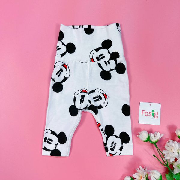  [5-6kg] Quần Thun HM Unisex- Trắng Mickey 