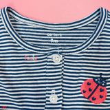  [0-9m] Đầm Thun Cotton Cánh Tiên Bé Gái Cter - Sọc Navy Bọ 