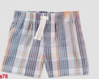  [3-6m; 9-12m] Quần Short Kate Bé Trai Cter - Caro Xám Xanh 