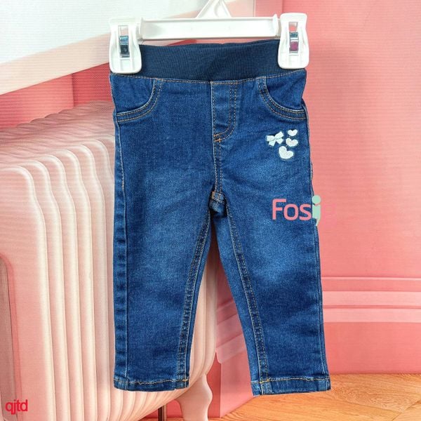  [3-6m] Quần Jean Bé Gái TD - Xanh Tim Xanh 
