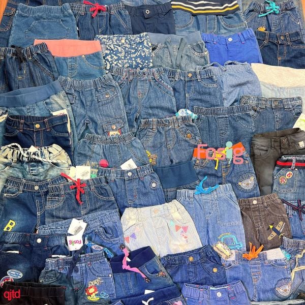  [3-6m] Quần Jean Bé Gái TD - Xanh Tim Xanh 