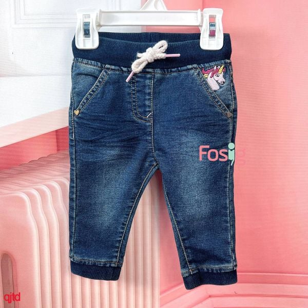  [3-6m] Quần Jean Bé Gái TD - Xanh Ngựa Hồng 