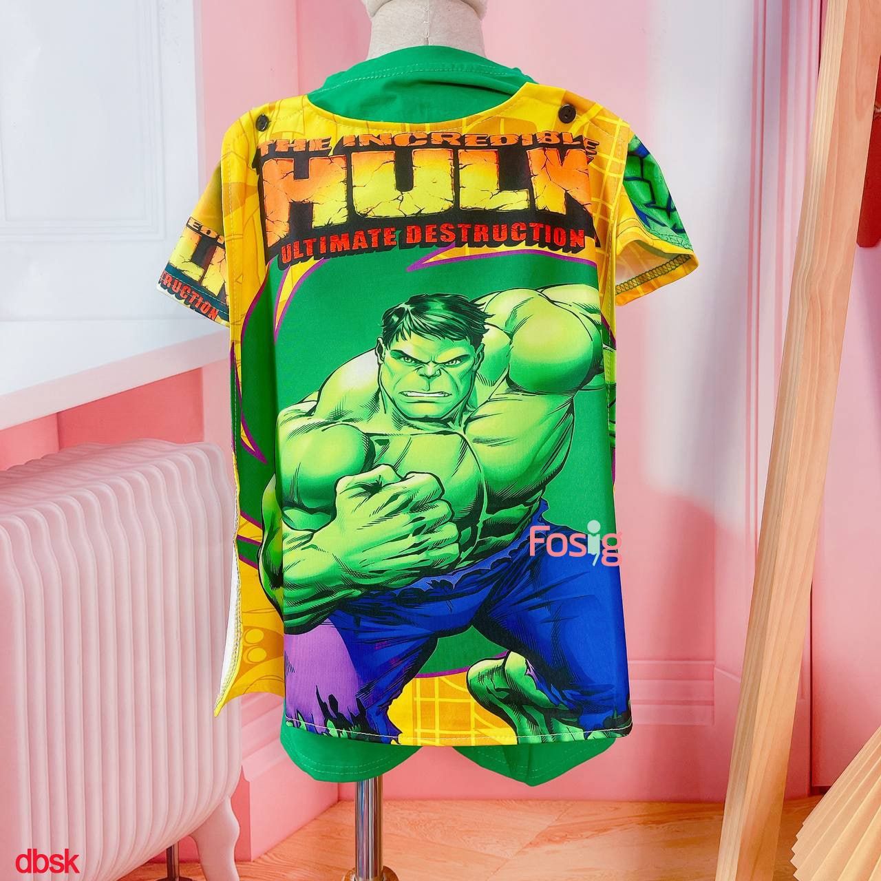  [16-24kg] Đồ Bộ Ngắn Siêu Anh Hùng SK - Vàng Xanh Hulk 