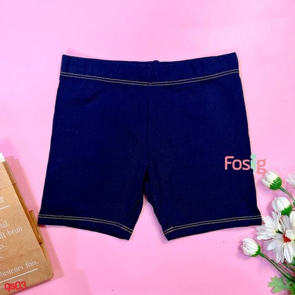  [3-24m] Quần Short Bé Gái - Navy Chỉ Vàng 