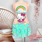  [21-40kg] Set Bộ Áo Cánh Tiên Chân Váy Bé Gái DN - Cam Hello Kitty 