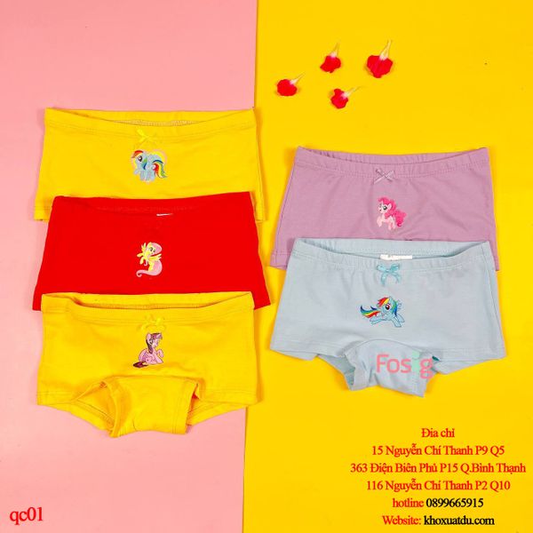  [7-8kg] Set 5 Quần Chip Bé Gái HM220 - Ngựa Màu 