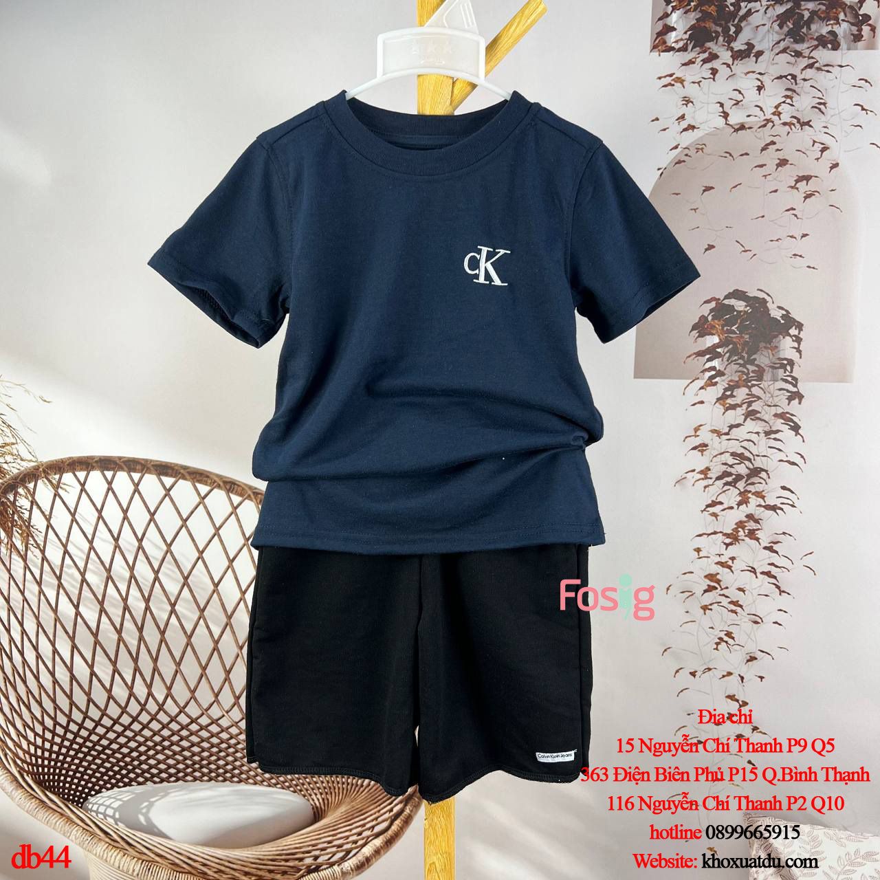  [16-25kg] Set Đồ Bộ Ngắn Bé Trai - Navy CK 