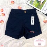  [20-21kg] Quần Short Kaki Bé Gái ON105 - Navy Cúc Nâu 