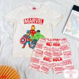  [16-17kg] Set Đồ Bộ Ngắn Bé Trai MG190 - Kem Marvel 