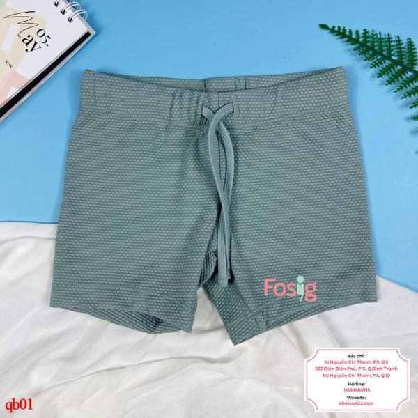  [11-15kg] Quần Short Bơi Co Giãn Bé Trai HM140 - Xanh Rêu Xám 