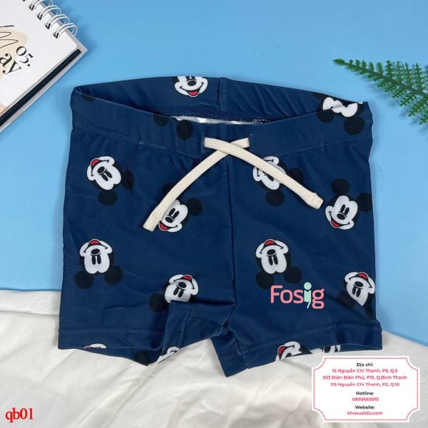  [6-10kg] Quần Short Bơi Co Giãn Bé Trai HM140 - Navy Mickey 