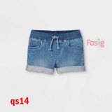  [14-15kg] Quần Short Jean Bé Gái CJ - Jean Nhạt Trơn 