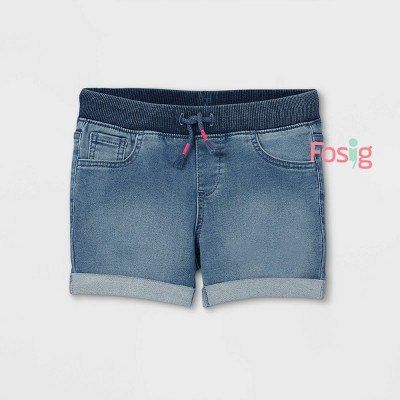  [9-12m] Quần Short Jean Bé Gái CJ - Jean Đậm Trơn 