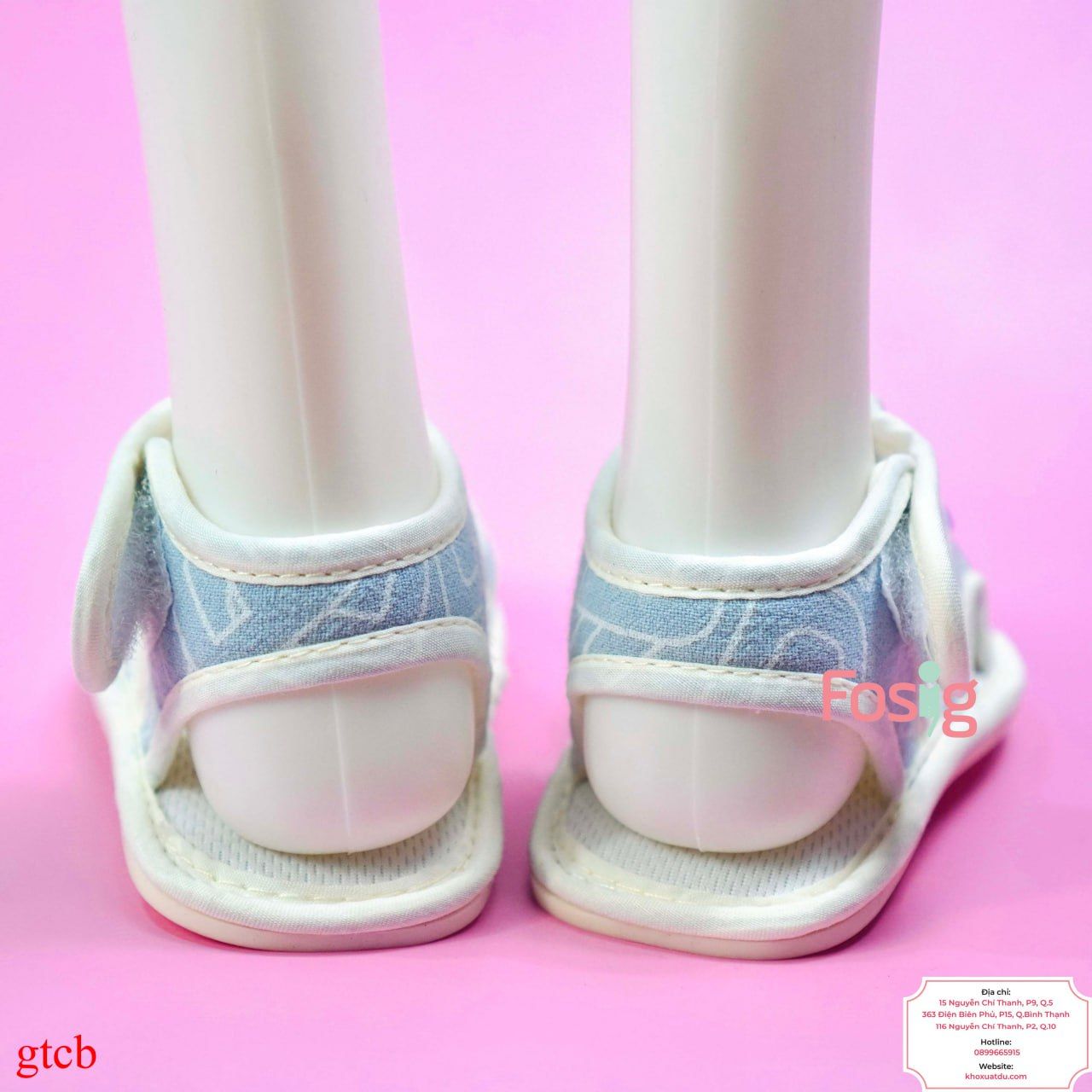  [10-11.5cm] Giày Tập Đi Đế Cao Su Chống Trượt Cho Bé - Xanh Trời Hoa Got'em 