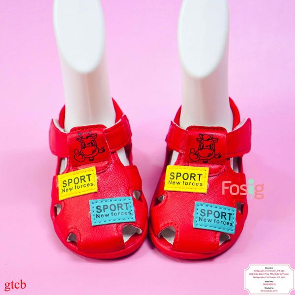  [10-12.5cm] Giày Sandal Có Kèn Cho Bé Trai - Đỏ Bò Sport 