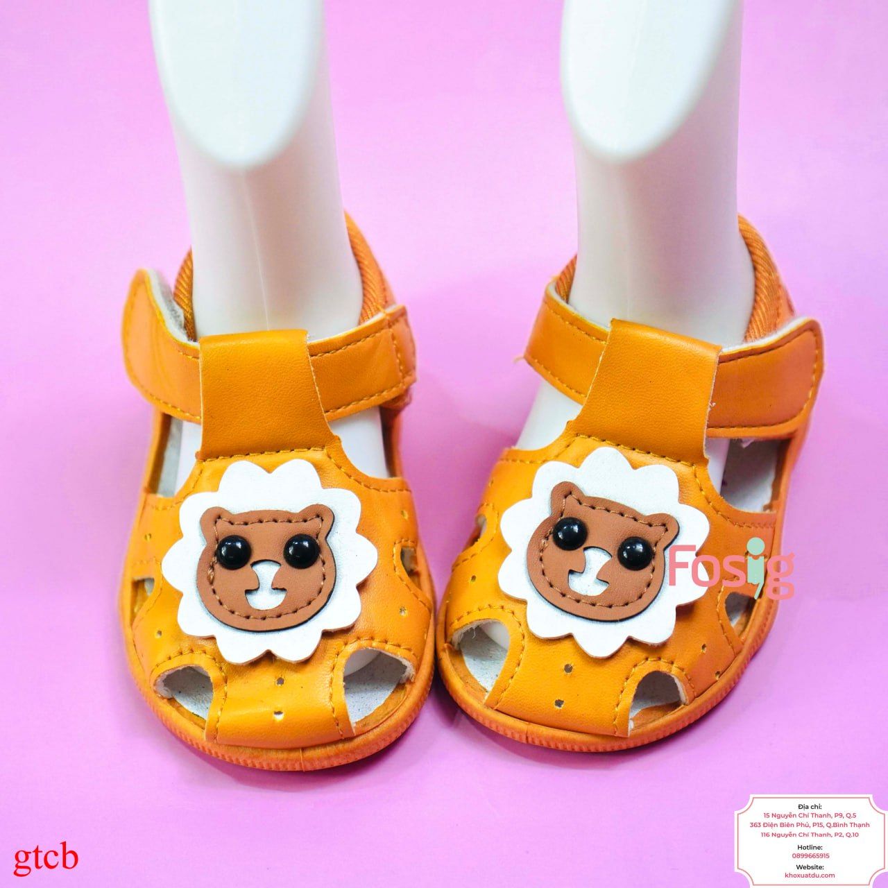  [10-12.5cm] Giày Sandal Có Kèn Cho Bé Trai - Vàng Gấu Nâu 