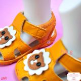  [10-12.5cm] Giày Sandal Có Kèn Cho Bé Trai - Vàng Gấu Nâu 