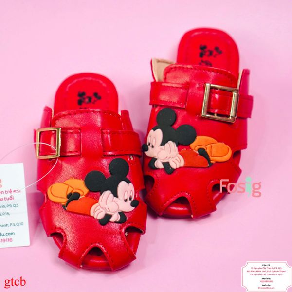  [13-14cm] Dép Sục Cho Bé - Đỏ Mickey 