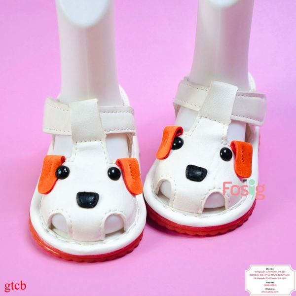  [11cm>] Giày Sandal Có kèn Cho Bé Gái - Trắng Chó 