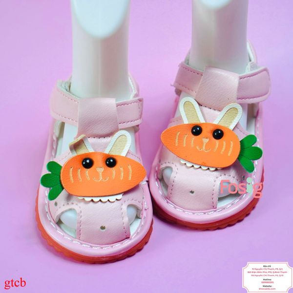  [10-12cm] Giày Sandal Cho Bé Gái - Hồng Carot 