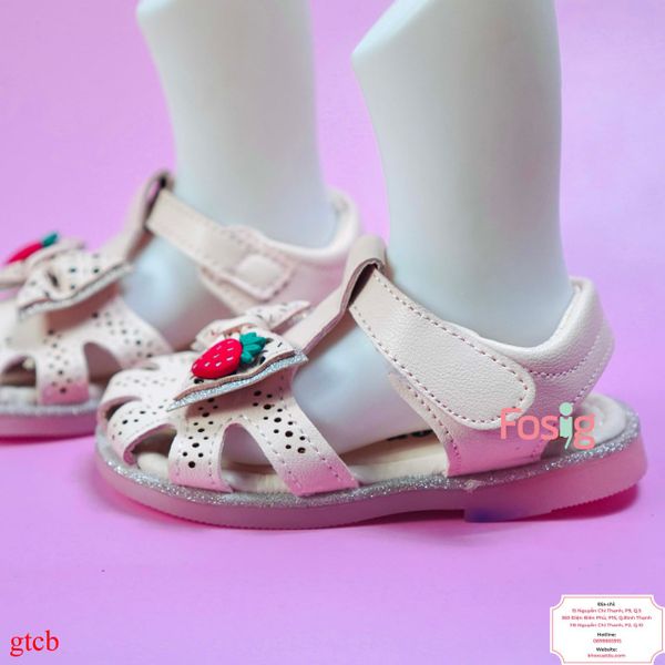  [13cm>] Giày Sandal Cho Bé Gái - Hồng Nhạt Dâu 