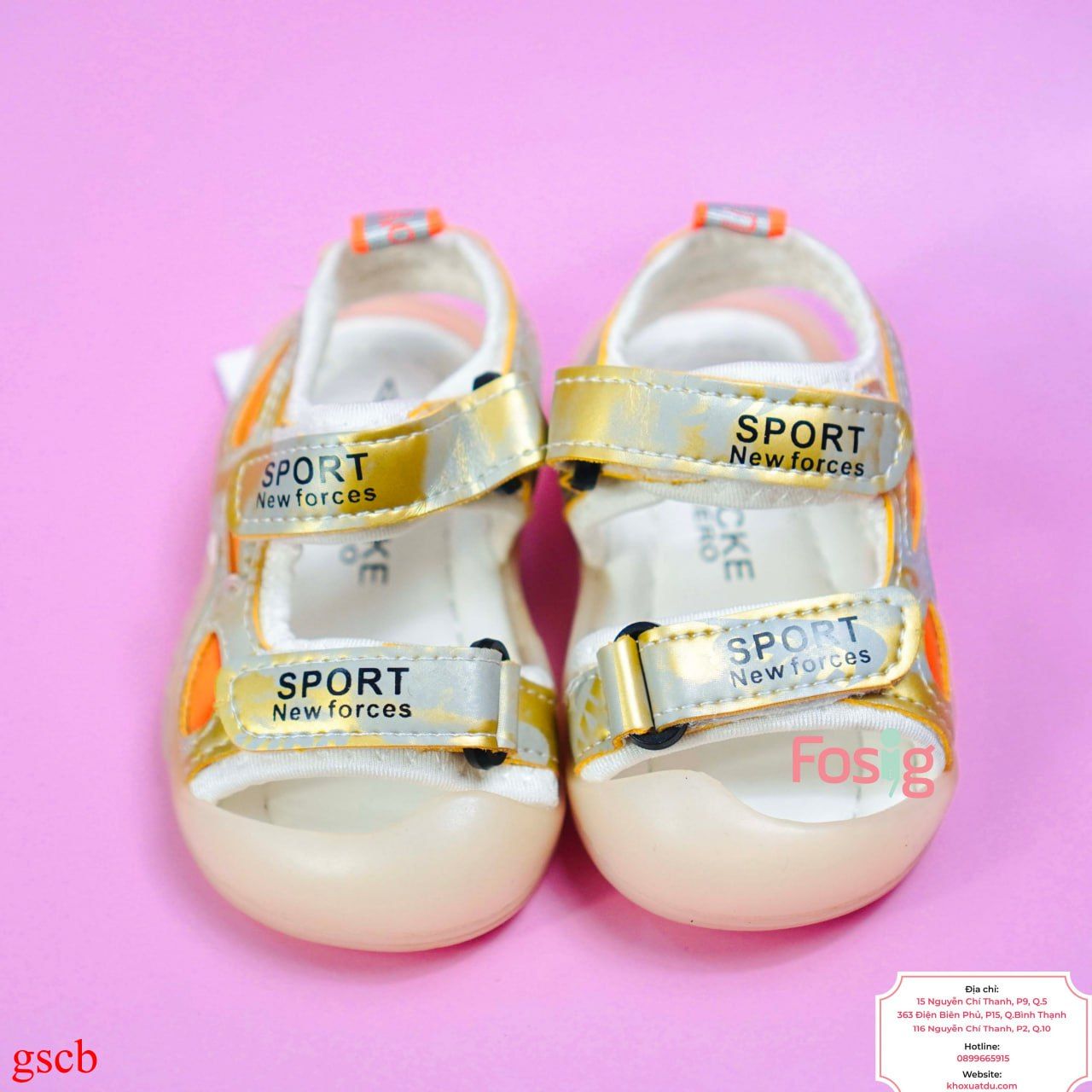  [11cm] Giày Sandal Cho Bé Trai - Kem Vàng Sport 