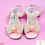  [14-15.5cm] Giày Sandal Cho Bé Gái - Hồng Nơ Vàng 