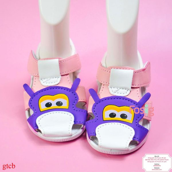  [10-12.5cm] Giày Sandal Có Kèn Cho Bé Gái - Hồng Siêu Nhân Tím 