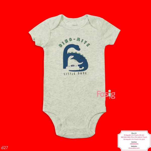  [7-9kg ; 12-13kg] Bodysuit Tay Ngắn Bé Trai Cter50 - Xám KL Xanh 