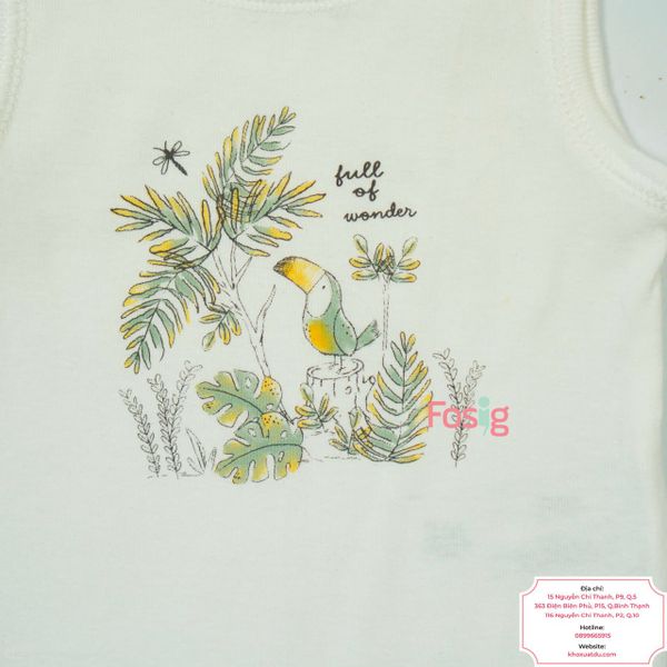  [9-24m] Bodysuit 3 Lỗ Bé Trai Cter50 - Trắng Cây Chim 