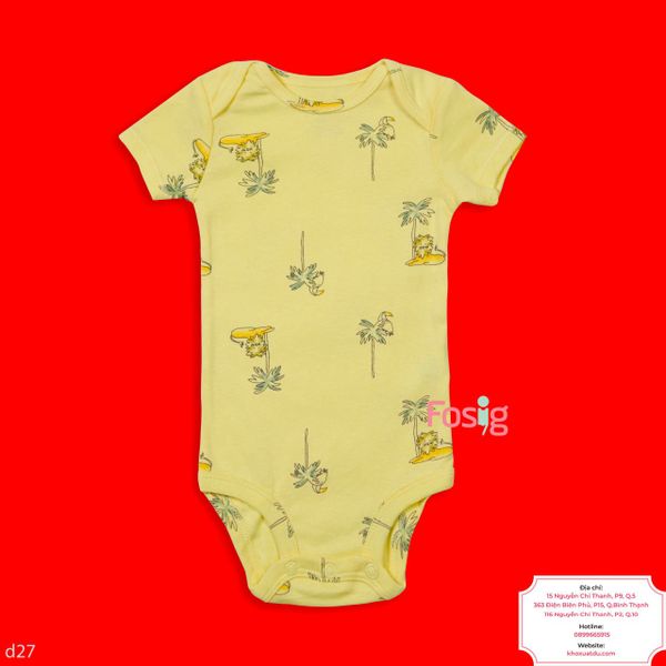  [6m ; 24m] Bodysuit Tay Ngắn Bé Trai Cter50 - Vàng Cây Dừa TN 