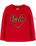  [12-13kg ; 16-18kg] Áo Thun Tay Dài Bé Gái Oskos - Đỏ Love 