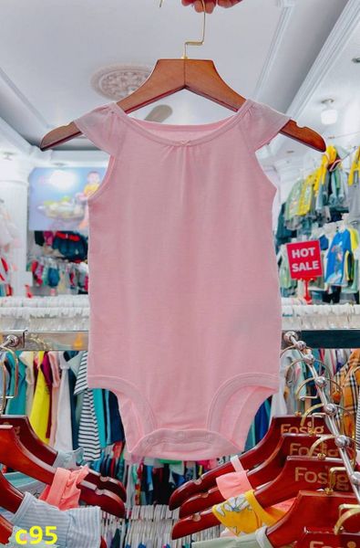  [6M ; 12-24M] Bodysuit Cánh Tiên Bé Gái Cter50 - Hồng Trắng Trơn 