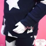  [7-18kg] Set Đồ Bộ Dài Bé Trai Nxt - Navy Sao Trắng 