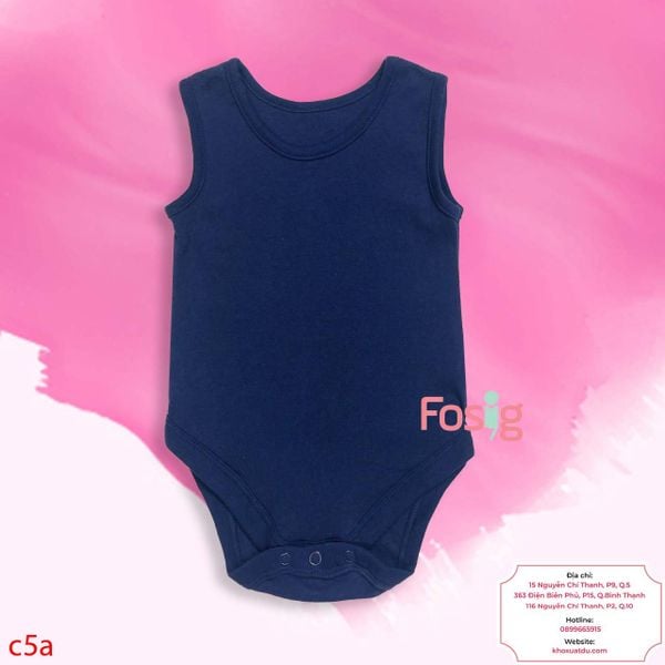  [9-12m; 18-24m] Bodysuit Tay Ngắn Bé Trai - Navy Trơn 3L 