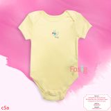  [15-16kg] Bodysuit Tay Ngắn Bé Gái - Vàng Bó Hoa 