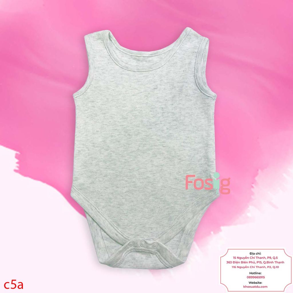  [9-12m; 18-24m] Bodysuit Tay Ngắn Bé Trai - Xám Trắng 3L 