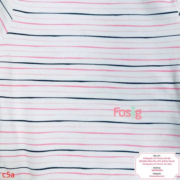  [18m-36m 12-16kg] Bodysuit Tay Ngắn Bé Gái - Trắng Sọc Hồng Đen 