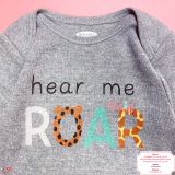  [3-6M] Bodysuit Tay Dài Bé Trai ON - Xám Đậm Roar 