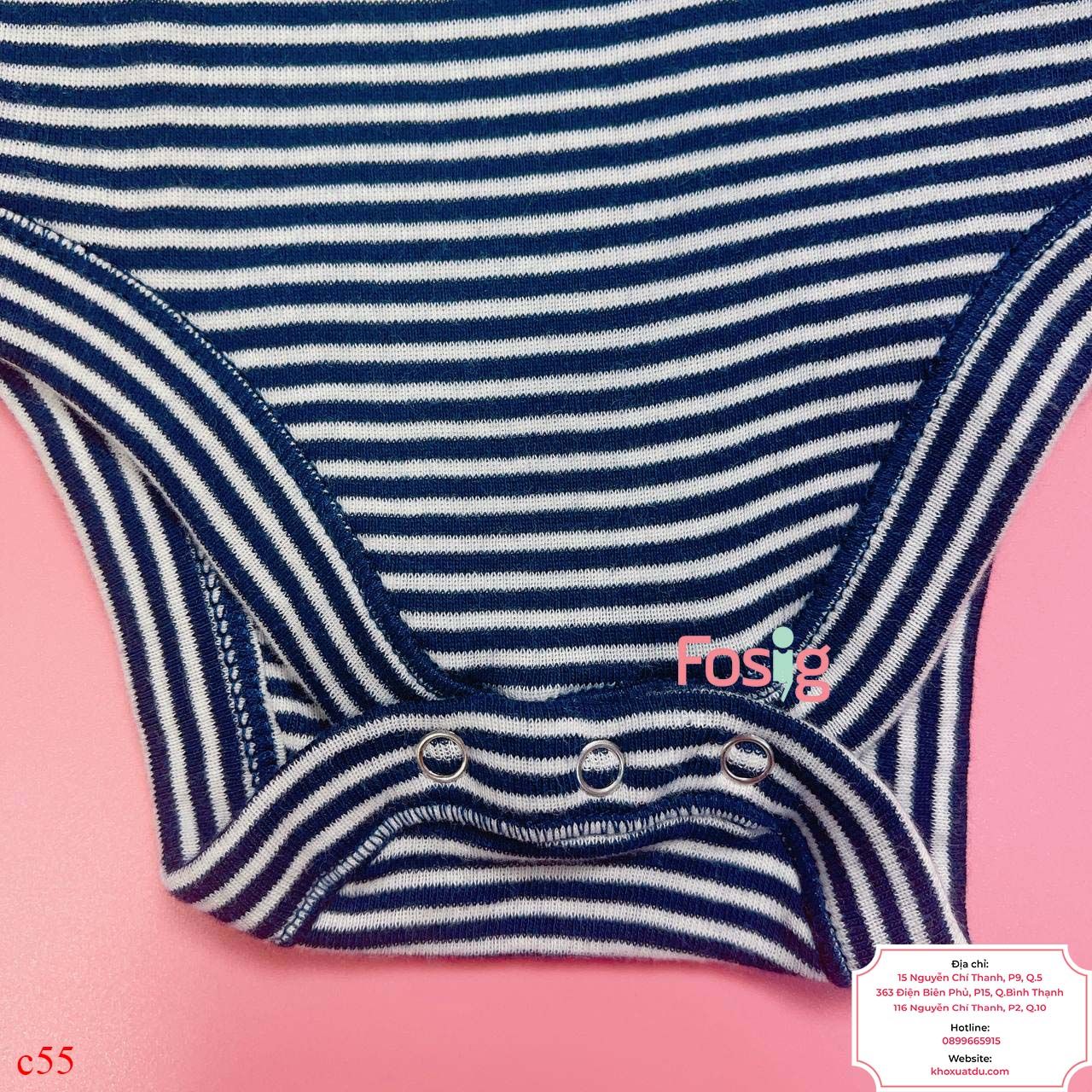  [3-6M] Bodysuit Tay Dài Bé Trai ON - Sọc Navy Nhỏ 