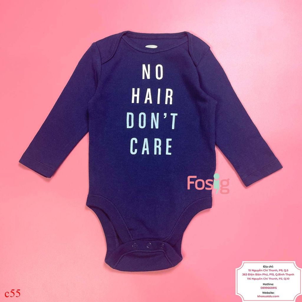  [3-6M] Bodysuit Tay Dài Bé Trai ON - Navy Chữ Trắng 