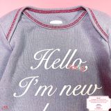  [3-6M ; 12-18M] Bodysuit Tay Dài Bé Trai ON - Xám Đậm Chữ Trắng 