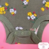  [0-6m] Bodysuit Tay Dài Bé Gái ON - Xanh Rêu Hoa Nhỏ 