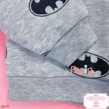  [16-19kg] Áo Hoodie Nỉ PM Bé Trai - Xám Batman Vàng 