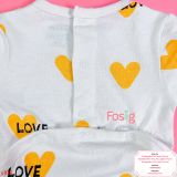  [0-3m] Sleepsuit Cúc Bấm Có Vớ KB Bé Gái - Kem Tim Love 