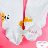  [0-3m] Sleepsuit Cúc Bấm Có Vớ KB Bé Gái - Kem Tim Love 