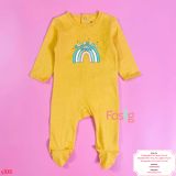  [0-6m] Sleepsuit Cúc Bấm Có Vớ KB Bé Trai Unisex - Vàng Cầu Vồng 