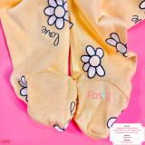  [0-3m] Sleepsuit Cúc Bấm Có Vớ KB Bé Gái - Vàng Hoa Trắng 