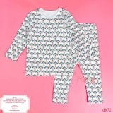  [15-16kg] Set Đồ Bộ Dài Xuất Hàn Bé Gái - Kem Họa Tiết 