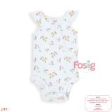  [0-6M ; 18M] Bodysuit Cánh Tiên Bé Gái Cter50 - Trắng Hoa Hồng Nhỏ 